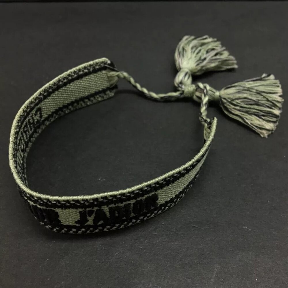 Christian Dior J'a Dior Logo Nylon Cord Bracelet